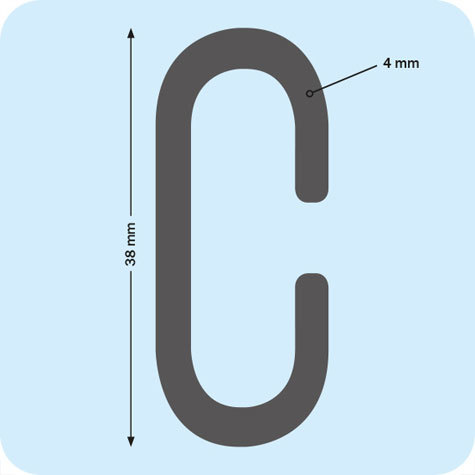 legatoria Gancio in plastica a C 38mm BIANCO. Spessore 4mm.