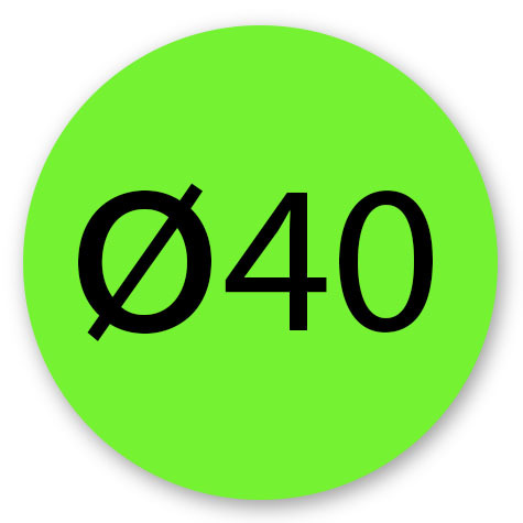 legatoria Bollini autoadesivi colorati diametro 40mm VERDE CHIARO, adesivo permanente, in rotolo.