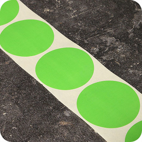 legatoria Bollini autoadesivi colorati diametro 50mm VERDE CHIARO, adesivo permanente, in rotolo.