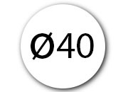 legatoria Bollini autoadesivi colorati diametro 40mm BIANCO, adesivo permanente, in rotolo LEG2554