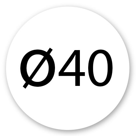 legatoria Bollini autoadesivi colorati diametro 40mm BIANCO, adesivo permanente, in rotolo.