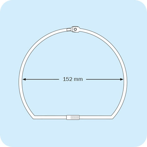 legatoria Anello apribile metallo NICHELATO 152mm NICHELATO. Diametro interno: 152mm.