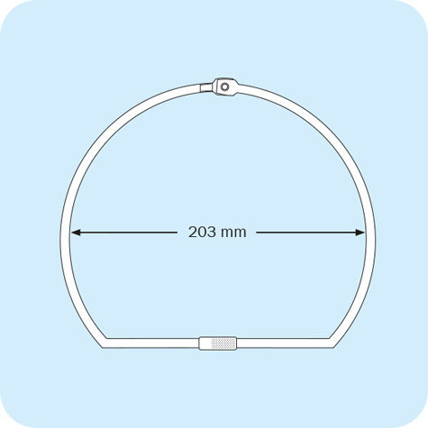 legatoria Anello apribile metallo NICHELATO 203mm NICHELATO. Diametro interno: 203mm.