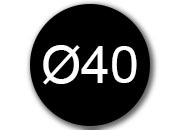 legatoria Bollini autoadesivi colorati diametro 40mm NERO, adesivo permanente, in rotolo LEG2568