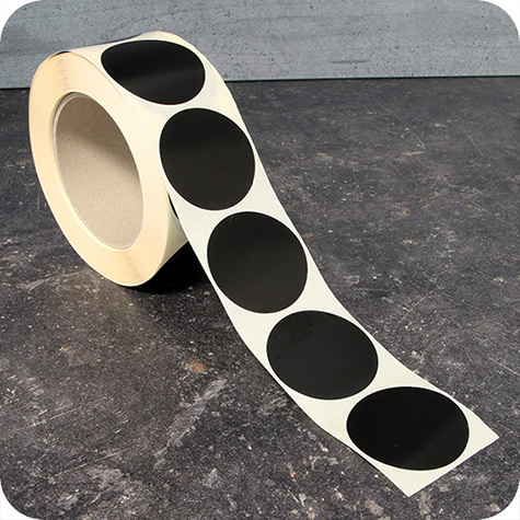 legatoria Bollini autoadesivi colorati diametro 50mm NERO, adesivo permanente, in rotolo.