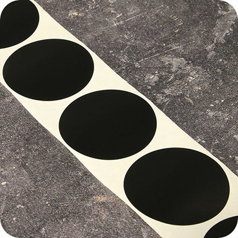 legatoria Bollini autoadesivi colorati diametro 50mm NERO, adesivo permanente, in rotolo.