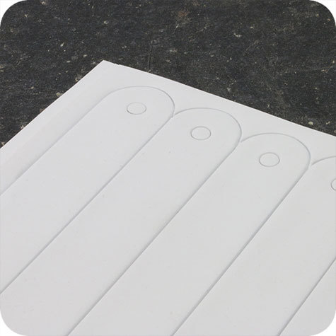 legatoria Maniglia in plastica BIANCA. In PVC flessibile. Dimensioni: 320x25x1mm..