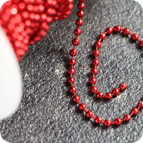 legatoria Catena a sfere, a metraggio ROSSA, diametro sfere 2,4mm.