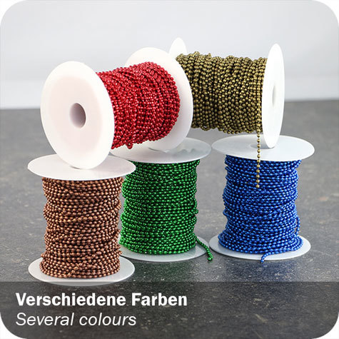 legatoria Catena a sfere, a metraggio BLU, diametro sfere 2,4mm.