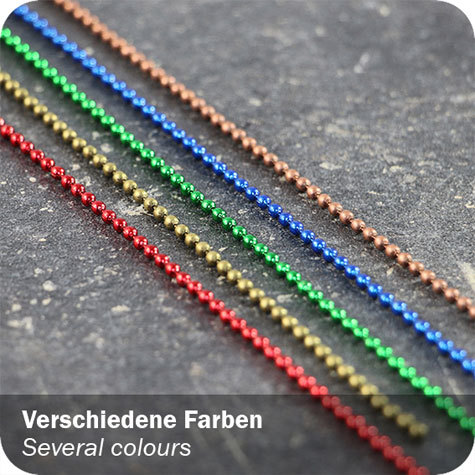 legatoria Catena a sfere, lunghezza 10cm in metallo con finitura OTTONE ANTICATO, diametro sfere 2,4mm, con connettore di chiusura.