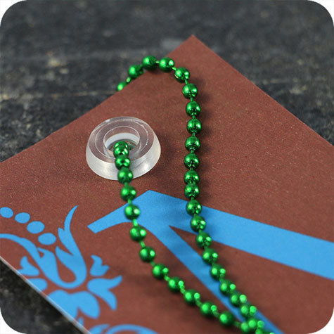 legatoria Catena a sfere, lunghezza 15cm VERDE, diametro sfere 2,4mm, con connettore di chiusura.