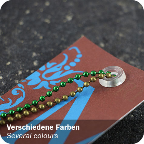 legatoria Catena a sfere, lunghezza 15cm VERDE, diametro sfere 2,4mm, con connettore di chiusura.