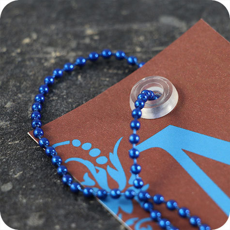 legatoria Catena a sfere, lunghezza 15cm BLU, diametro sfere 2,4mm, con connettore di chiusura.