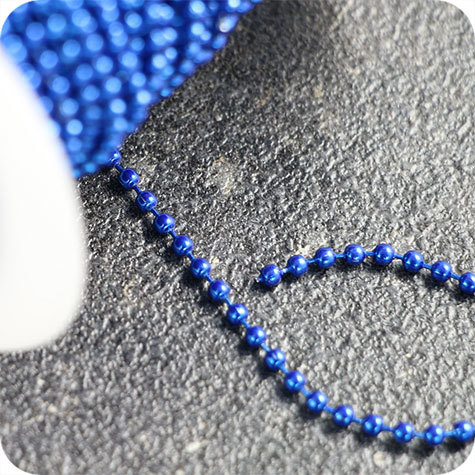 legatoria Catena a sfere, a metraggio BLU, diametro sfere 2,4mm.