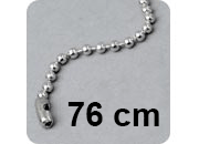 legatoria Catena a sfere, lunghezza 76cm ACCIAIO INOX INOSSIDABILE, diametro sfere 2,4mm, con connettore di chiusura LEG1523