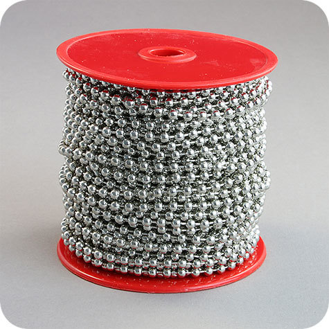 legatoria Catena sfere 5mm, nichelata NICHELATA, diametro sfere 5mm.
