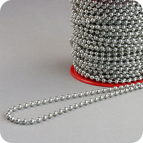 legatoria Catena sfere 5mm, nichelata NICHELATA, diametro sfere 5mm.