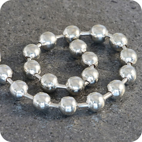 legatoria Catena a sfere, nichelata, a metraggio NICHELATA, diametro sfere 8mm.