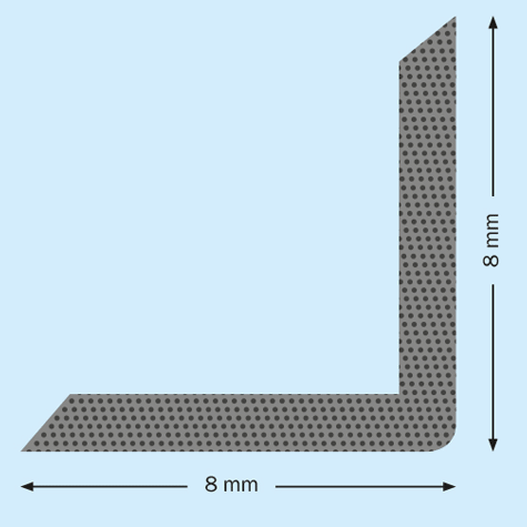 legatoria AngolinoMetallico nichelato, 8mm 8mm per lato, protegge copertine spesse fino a 1,8mm*.