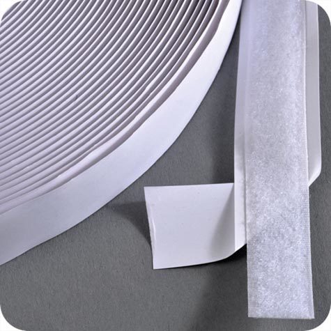 legatoria Nastro in velcro autoadesivo femmina, 20mm sfuso a metraggio, BIANCO.