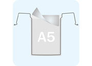 legatoria Busta rinforzata. A5 lato corto TRASPARENTE, con rinforzi metallici, con pattella di chiusura, aperta sul lato corto, in PVC flessibile 140 micron, per inserire fogli formato A5 (148x210cm) leg2680