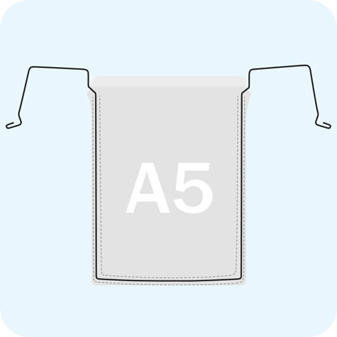 legatoria Busta rinforzata. A5 lato corto TRASPARENTE, in PVC flessibile 140 micron, senza patella di chiusura, per formato A5 (148x210mm).