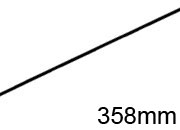legatoria Appendino calendari. 358mm NERO dritto, spessore 2mm, lunghezza 358mm.