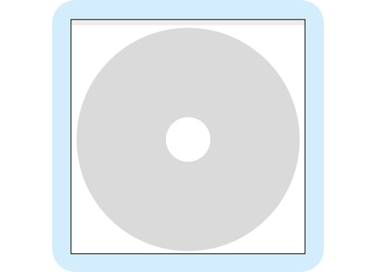 gbc Busta autoadesiva portaCD 126x125mm, senzaPATTELLA TRASPARENTE, 126x125mm, senza patella di chiusura, con base quadrangolare 3EL10236