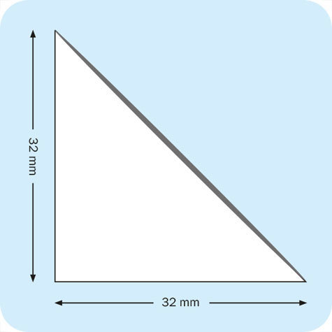 legatoria Tasca triangolare autoadesiva, 32x32mm Corner pocket. Busta triangolare isoscele adesiva in vinile trasparente (colla acrilica trasparente) per inserire listini prezzi, offerte o altri fogli singoli in raccoglitori ad anelli, cataloghi, depliant, ecc.. .