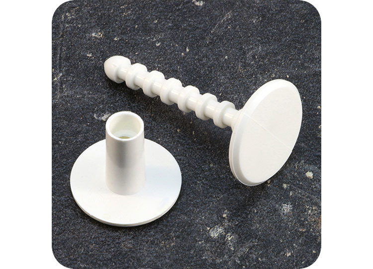 legatoria Perno rilegatore, lunghezza 45mm BIANCO. Con chiusura a tubetto. Testa diametro 23mm. Per lunghezza, si intende la distanza INTERNA tra le due teste, che corrisponde allo spessore del volume da rilegare leg2700