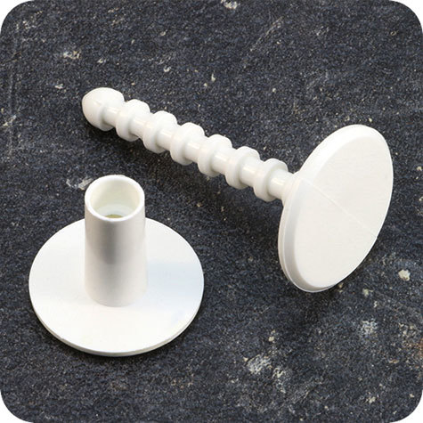 legatoria Perno rilegatore, lunghezza 45mm BIANCO. Con chiusura a tubetto. Testa diametro 23mm. Per lunghezza, si intende la distanza INTERNA tra le due teste, che corrisponde allo spessore del volume da rilegare.