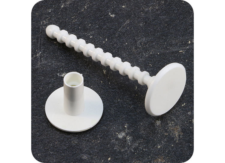 legatoria Perno rilegatore, lunghezza 65mm BIANCO. Con chiusura a tubetto. Testa diametro 23mm. Per lunghezza, si intende la distanza INTERNA tra le due teste, che corrisponde allo spessore del volume da rilegare.