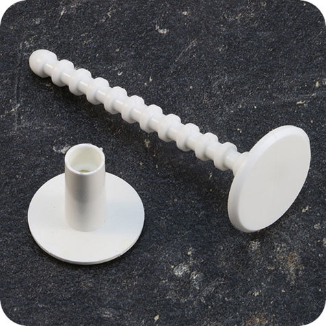 legatoria Perno rilegatore, lunghezza 65mm BIANCO. Con chiusura a tubetto. Testa diametro 23mm. Per lunghezza, si intende la distanza INTERNA tra le due teste, che corrisponde allo spessore del volume da rilegare.