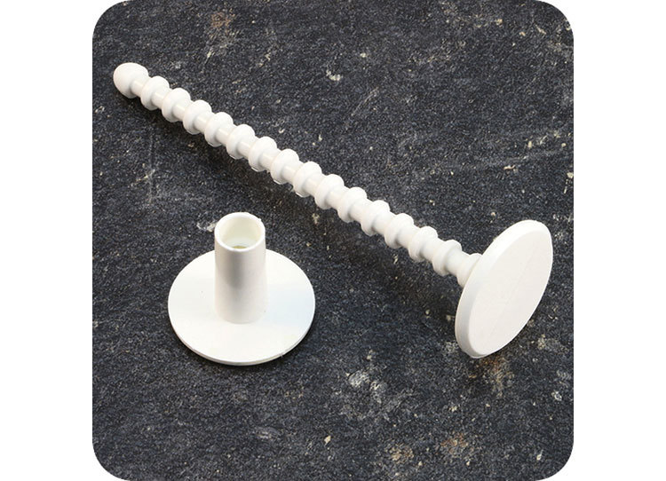 legatoria Perno rilegatore, lunghezza 85mm BIANCO. Con chiusura a tubetto. Testa diametro 23mm. Per lunghezza, si intende la distanza INTERNA tra le due teste, che corrisponde allo spessore del volume da rilegare.