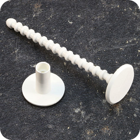 legatoria Perno rilegatore, lunghezza 85mm con boccola di bloccaggio. Testa diametro 23mm. Per lunghezza, si intende la distanza INTERNA tra le due teste, che corrisponde allo spessore del volume da rilegare.