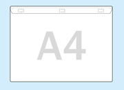 legatoria Busta autoadesiva A4 (210x297mm) in vinile trasparente (colla acrilica trasparente), apertura sul lato lungo, 120 micron* LEG2709