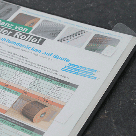 legatoria Busta autoadesiva A4 (210x297mm) in vinile trasparente (colla acrilica trasparente), apertura sul lato lungo, 120 micron*.