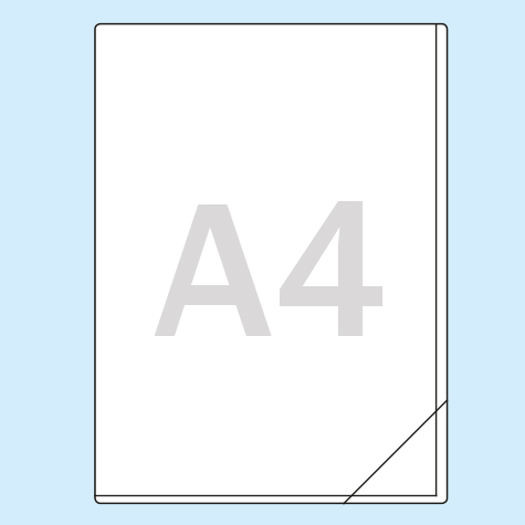 legatoria Busta autoadesiva A4 apertura L Formato A4 (210x297mm) in vinile trasparente, adesivo removibile, apertura a L (elle), in PVC rigido da 140 micron. Rapido inserimento del cartello grazie all'apertura sul lato lungo e corto. Chiusura con angolo 75x75mm*.