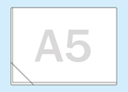 legatoria Busta autoadesiva con apertura a L (elle) A5 Formato A5 (210x148mm) in vinile trasparente, adesivo removibile, apertura a L (elle), in PVC rigido da 140 micron. Rapido inserimento del cartello grazie all'apertura sul lato lungo e corto. Chiusura con angolo 75x75mm* LEG2712