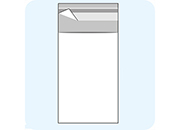 legatoria Sacchetto polipropilene orientato (OPP) 60x130mm TRASPARENTE, in polipropilene (OPP) da 30 micron, con patella da 30mm e banda autoadesiva di chiusura sul lato corto leg2721