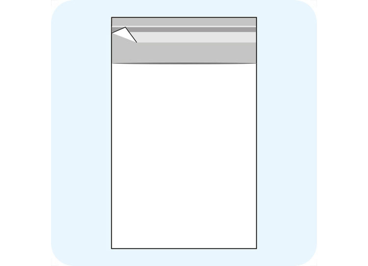 legatoria Sacchetto polipropilene orientato (OPP) 125x185mm TRASPARENTE, in polipropilene (OPP) da 30 micron, con patella da 30mm e banda autoadesiva di chiusura sul lato corto, adatta anche per mailing.