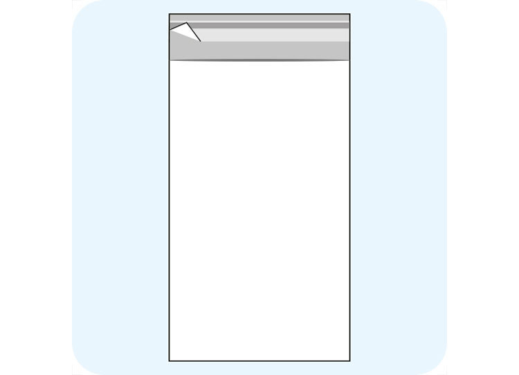 legatoria Sacchetto polipropilene orientato (OPP) 140x220mm TRASPARENTE, in polipropilene (OPP) da 30 micron, con patella da 30mm e banda autoadesiva di chiusura sul lato corto, adatta anche per mailing leg2737