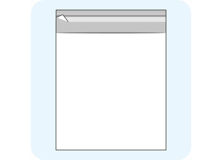 legatoria Sacchetto polipropilene orientato (OPP) 145x155mm TRASPARENTE, in polipropilene (OPP) da 30 micron, con patella da 30mm e banda autoadesiva di chiusura sul lato corto, adatta anche per mailing.