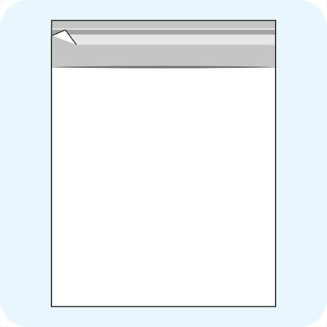 legatoria Sacchetto polipropilene orientato (OPP) 145x155mm TRASPARENTE, in polipropilene (OPP) da 30 micron, con patella da 30mm e banda autoadesiva di chiusura sul lato corto, adatta anche per mailing.