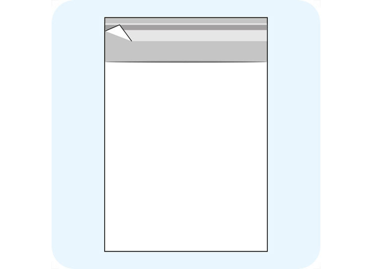 legatoria Sacchetto polipropilene orientato (OPP) 150x180mm TRASPARENTE, in polipropilene (OPP) da 30 micron, con patella da 30mm e banda autoadesiva di chiusura sul lato corto, adatta anche per mailing.