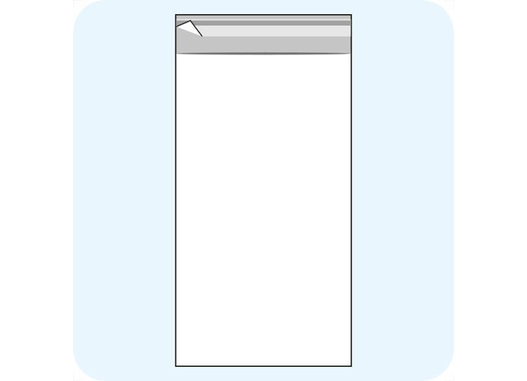 legatoria Sacchetto polipropilene orientato (OPP) 150x300mm TRASPARENTE, in polipropilene (OPP) da 30 micron, con patella da 30mm e banda autoadesiva di chiusura sul lato corto, adatta anche per mailing leg2740