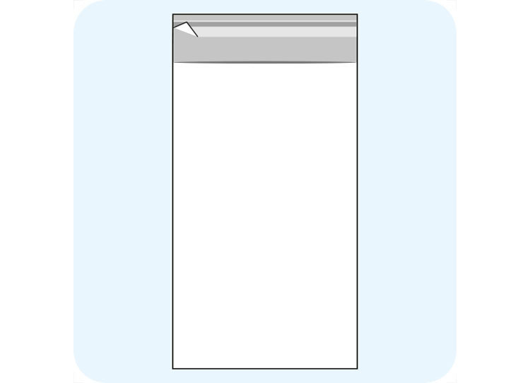 legatoria Sacchetto polipropilene orientato (OPP) 180x280mm TRASPARENTE, in polipropilene (OPP) da 30 micron, con patella da 30mm e banda autoadesiva di chiusura sul lato corto, adatta anche per mailing leg2742