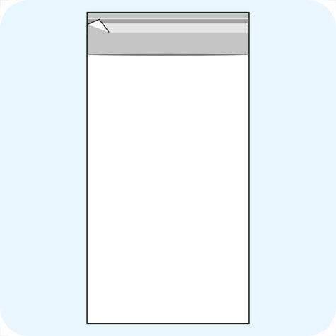 legatoria Sacchetto polipropilene orientato (OPP) 180x280mm TRASPARENTE, in polipropilene (OPP) da 30 micron, con patella da 30mm e banda autoadesiva di chiusura sul lato corto, adatta anche per mailing.