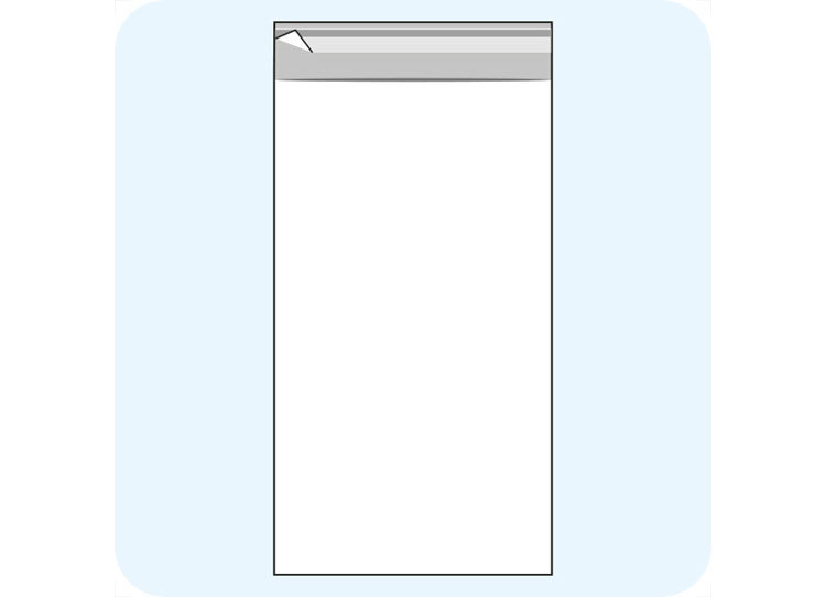 legatoria Sacchetto polipropilene orientato (OPP) 180x300mm TRASPARENTE, in polipropilene (OPP) da 30 micron, con patella da 30mm e banda autoadesiva di chiusura sul lato corto, adatta anche per mailing leg2743
