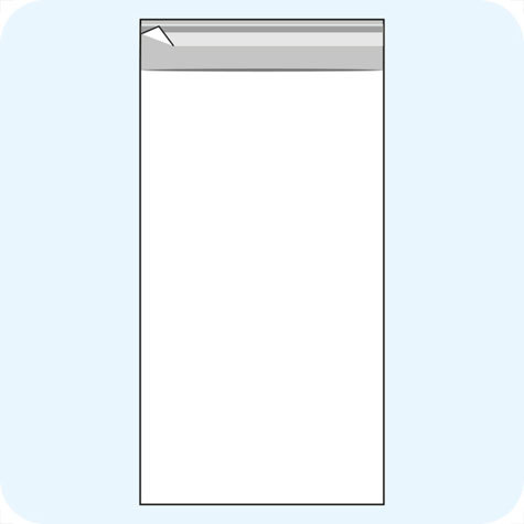 legatoria Sacchetto polipropilene orientato (OPP) 180x300mm TRASPARENTE, in polipropilene (OPP) da 30 micron, con patella da 30mm e banda autoadesiva di chiusura sul lato corto, adatta anche per mailing.